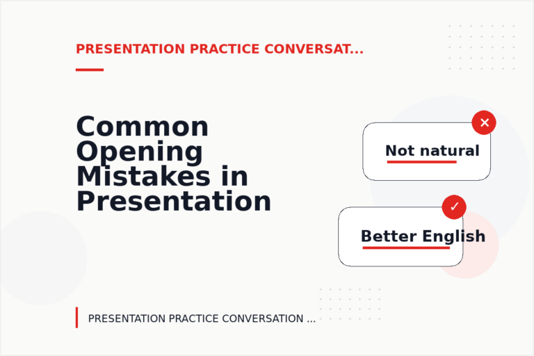 Common Opening Mistakes in Presentation Practice Conversations Common Opening Mistakes in Presentation Practice Conversations