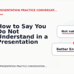 How to Say You Do Not Understand in a Presentation Practice Conversation