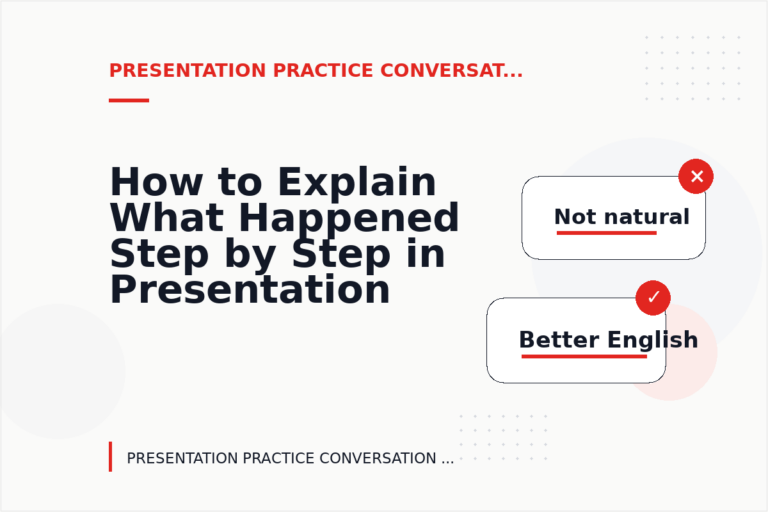 How to Explain What Happened Step by Step in Presentation Practice Conversation English How to Explain What Happened Step by Step in Presentation Practice Conversation English